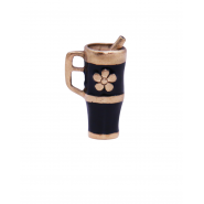 Black Flower Tumbler - Hand Painted #6603HPBK Black Flower Tumbler - Hand Painted #6603HPBK